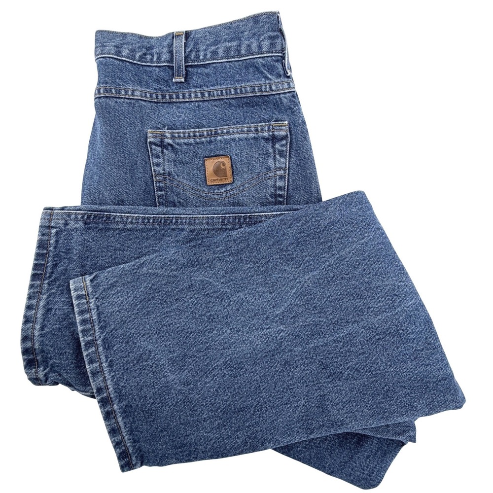 Carhartt Jeans Mens 40x30 Blue Traditional Fit Straight Leg Workwear Denim
